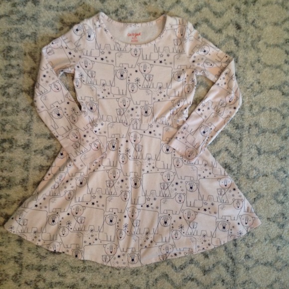 Polar bear pink kids dress - Picture 1 of 3